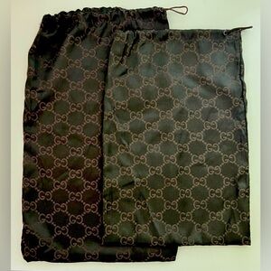 TWO VINTAGE Gucci Logo Patterned Dust Bags